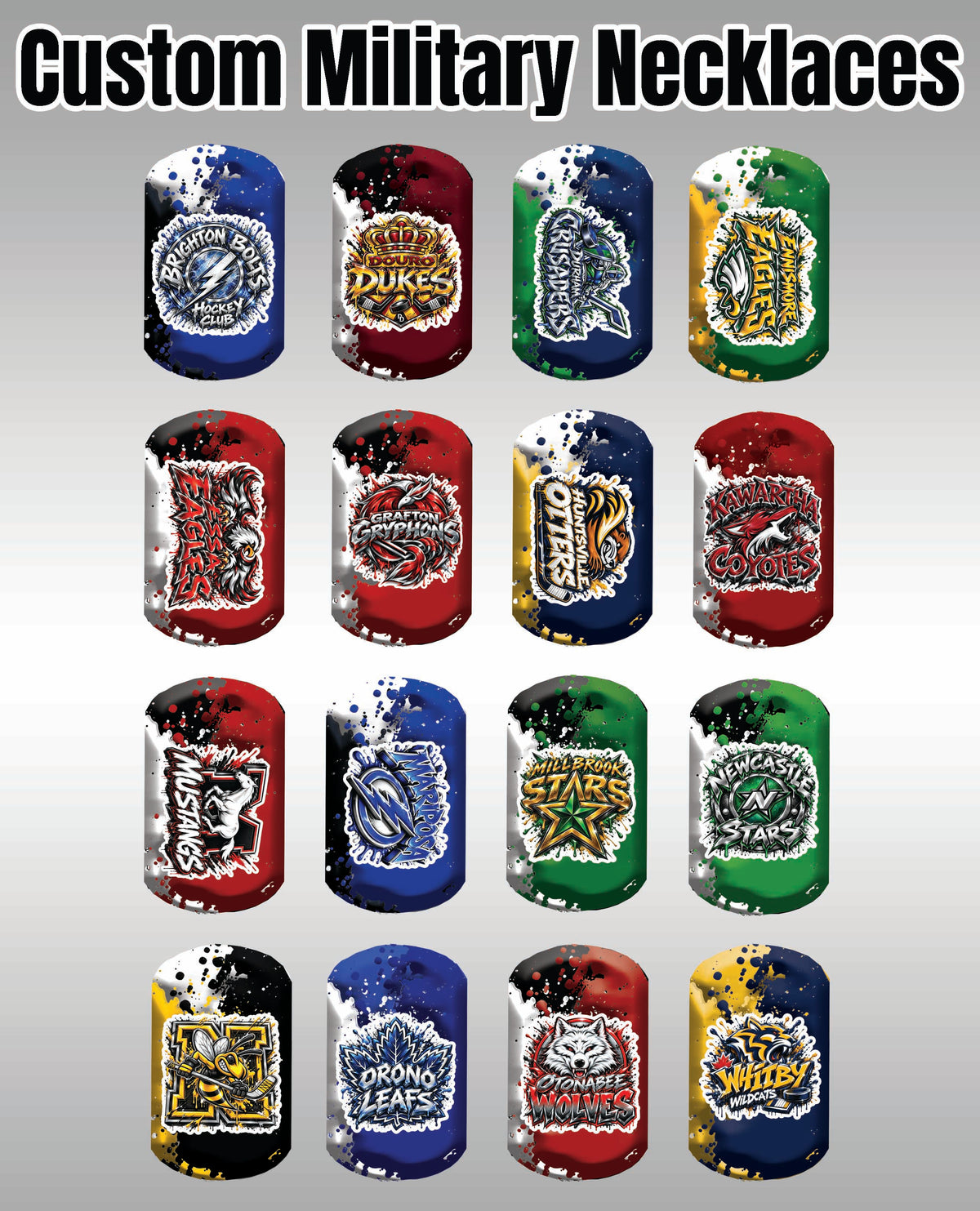 Custom Military style Necklaces (Tournaments)